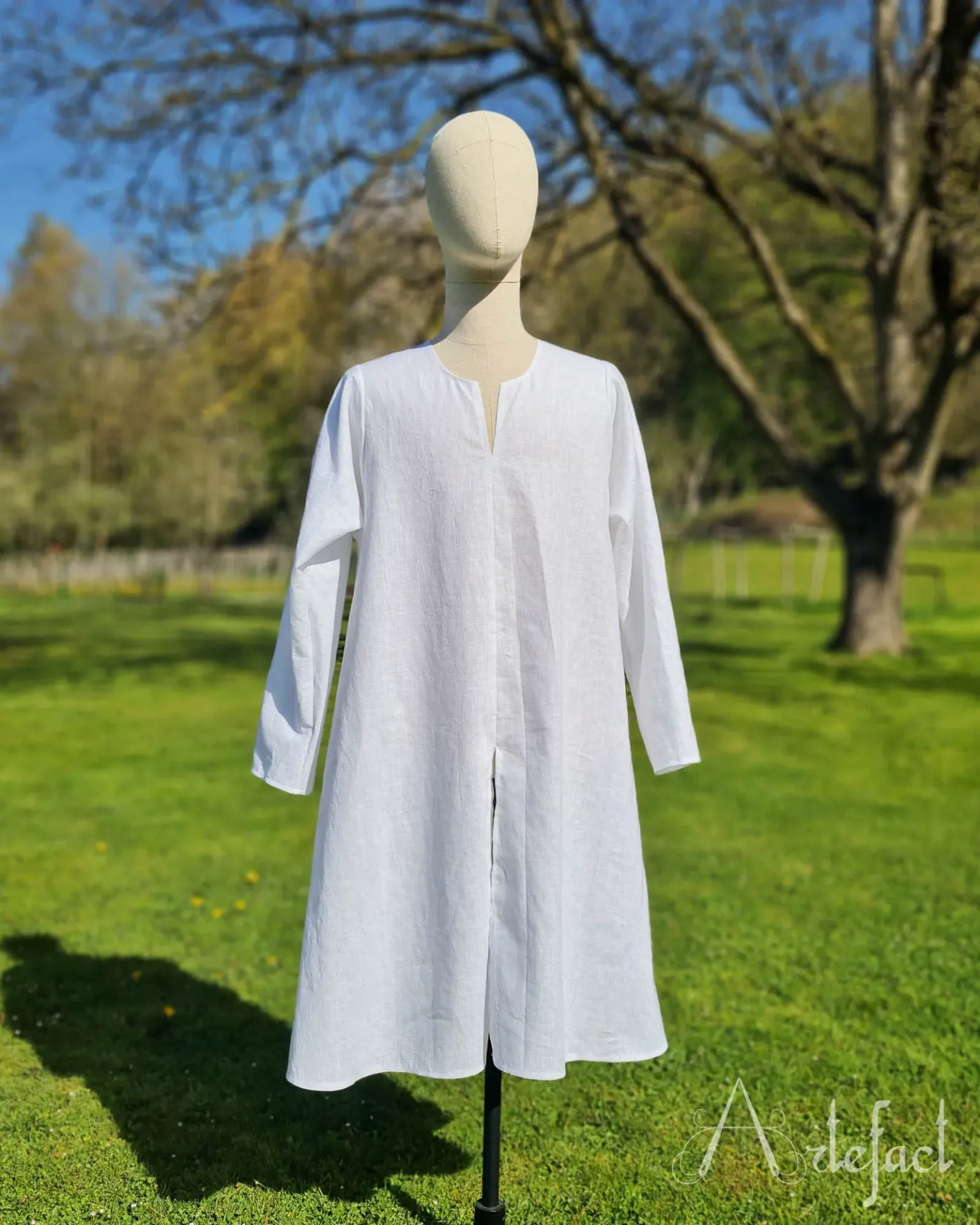 Chemise Homme 13ème - type 1 (lin blanc, Coutures machine)