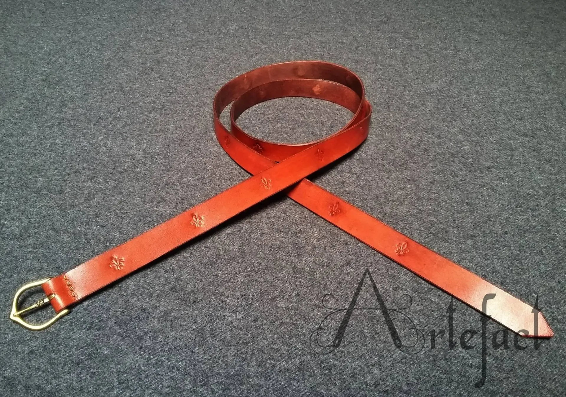 Leather belt - V1 (Dark red)